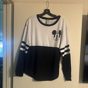 Mickey Mouse Black and White Long Sleeve Shirt